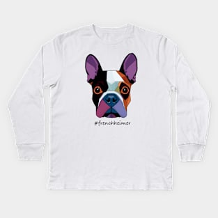 Cute colorful French bulldog Kids Long Sleeve T-Shirt